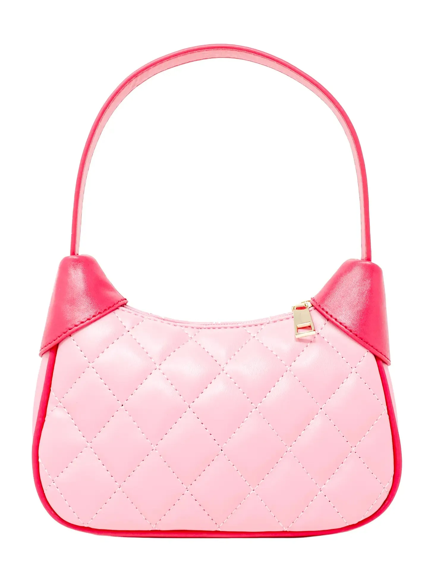 Quilted Leather Zip Top Shoulder Bag