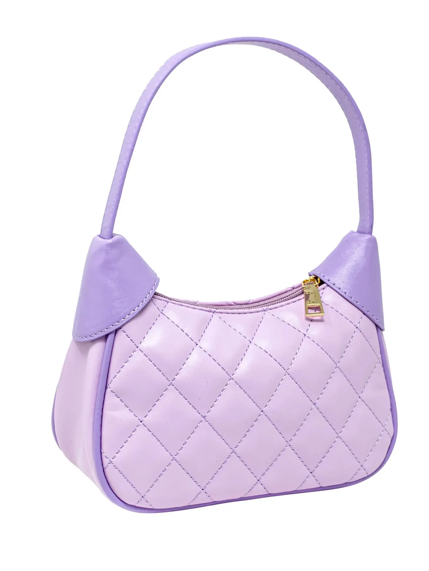 Quilted Leather Zip Top Shoulder Bag