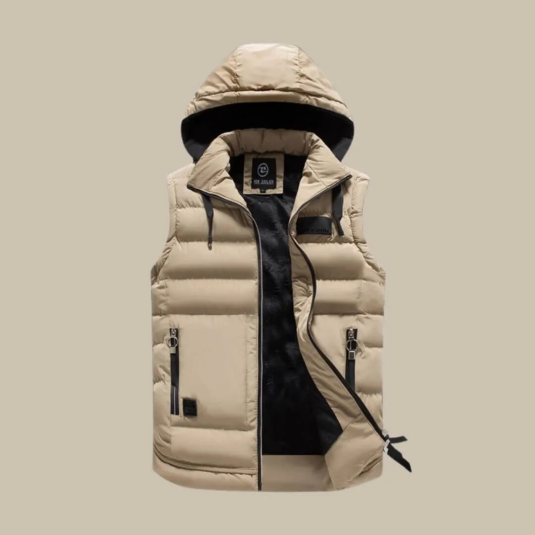 Quilted Vest with Removable Hood: Lightweight & Stylish
