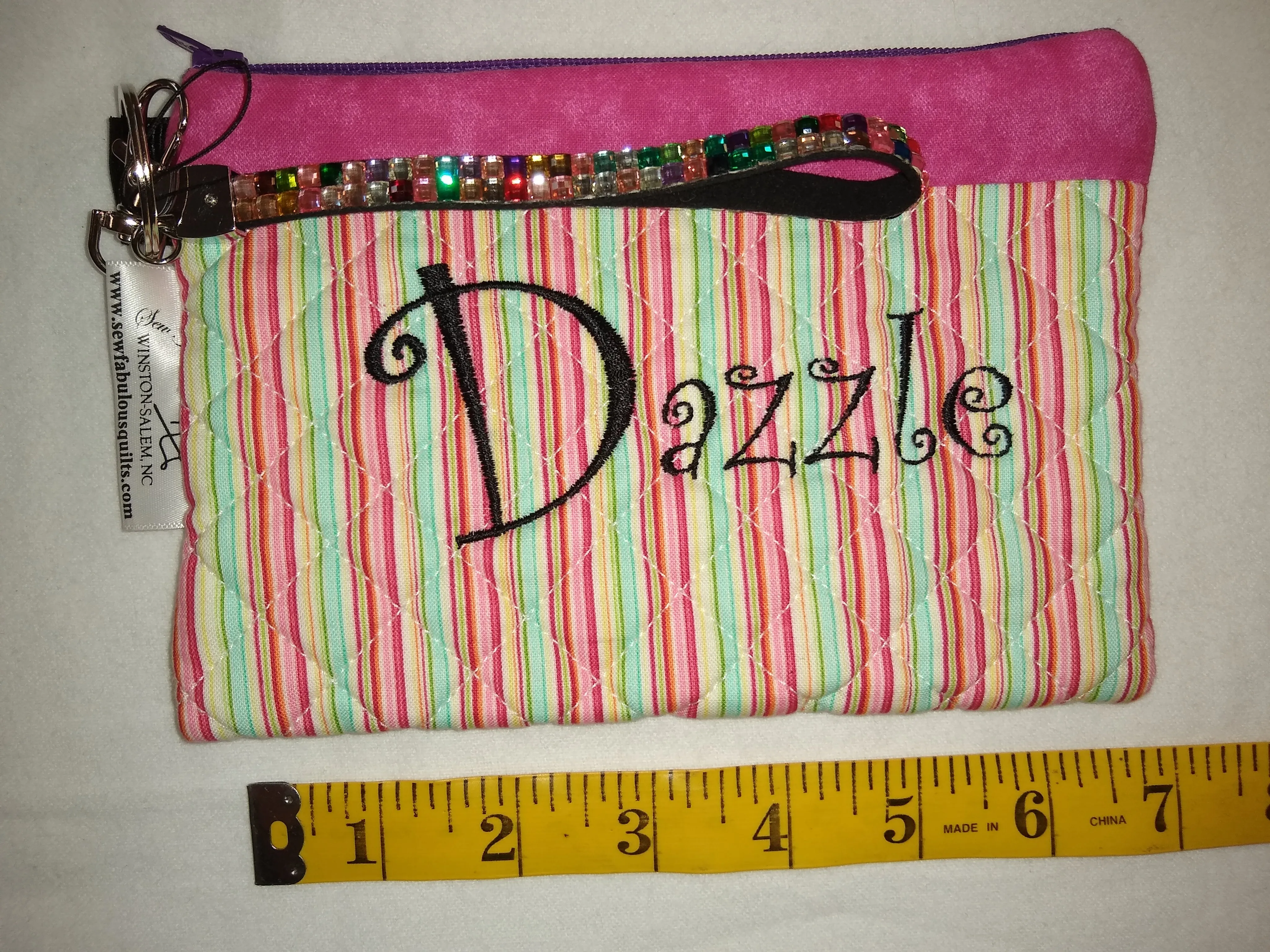 Quilted Wristlet Purse - Dazzle Stripe