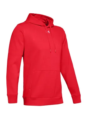 Red / White Under Armour Hustle Fleece Hoodie Men&#x27;s 1300123