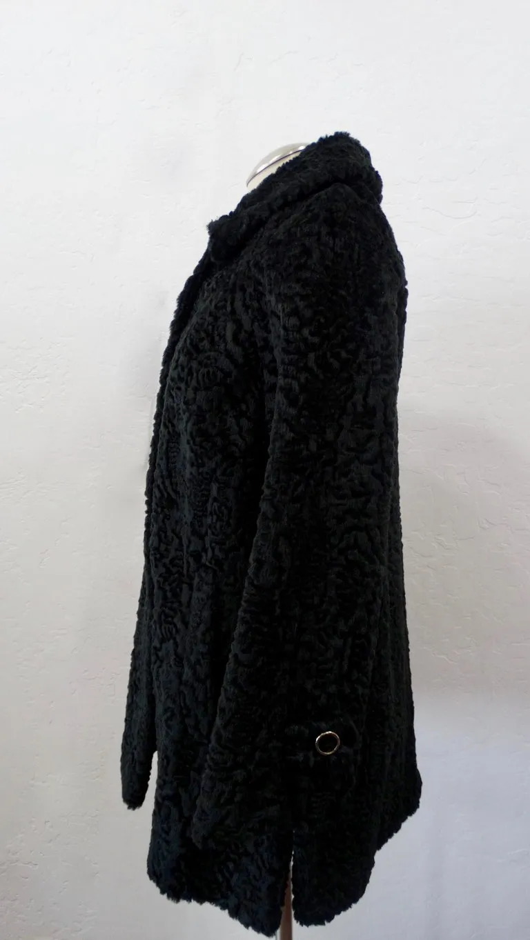Sheared Faux Fur Pea Coat
