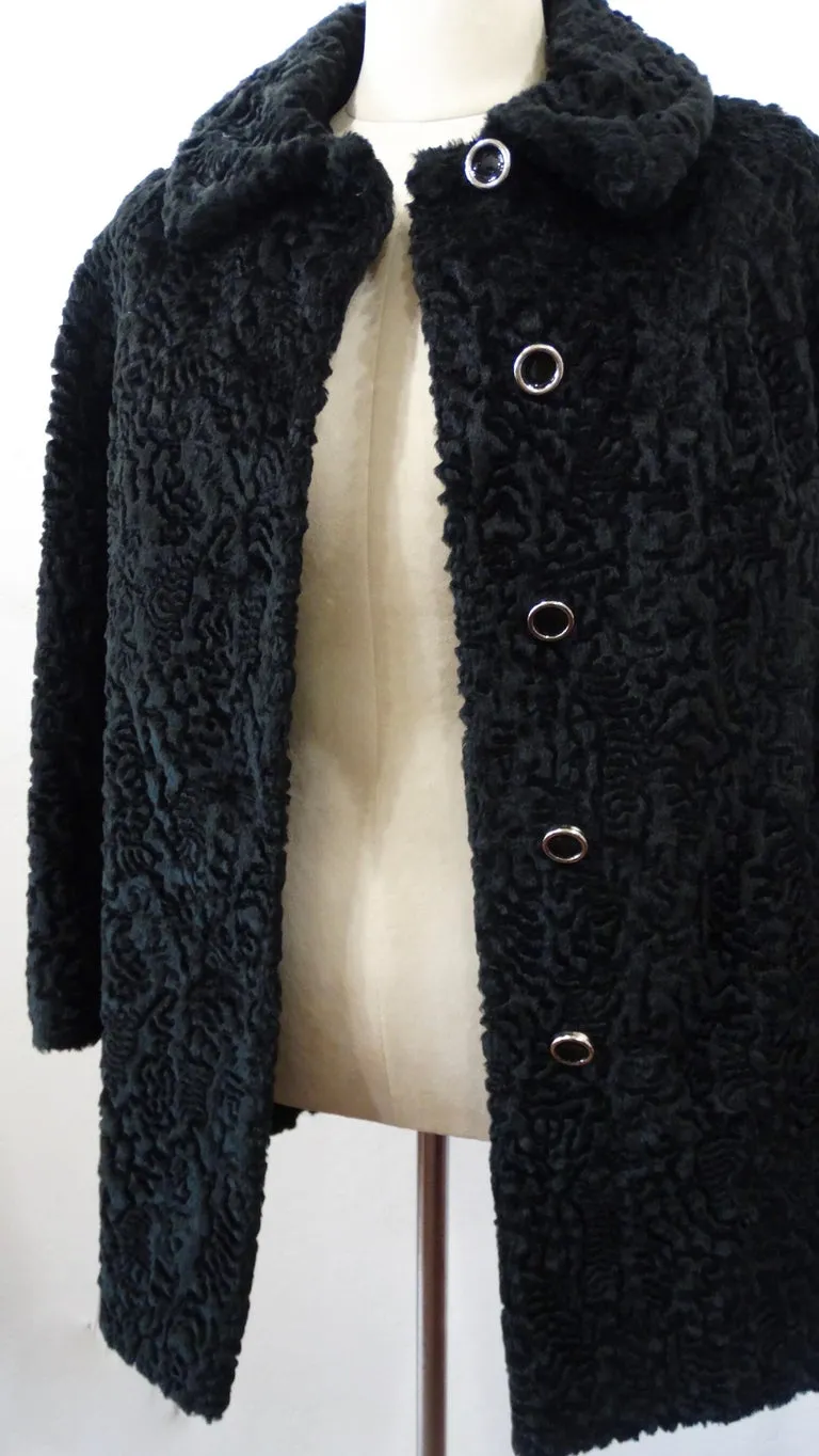 Sheared Faux Fur Pea Coat