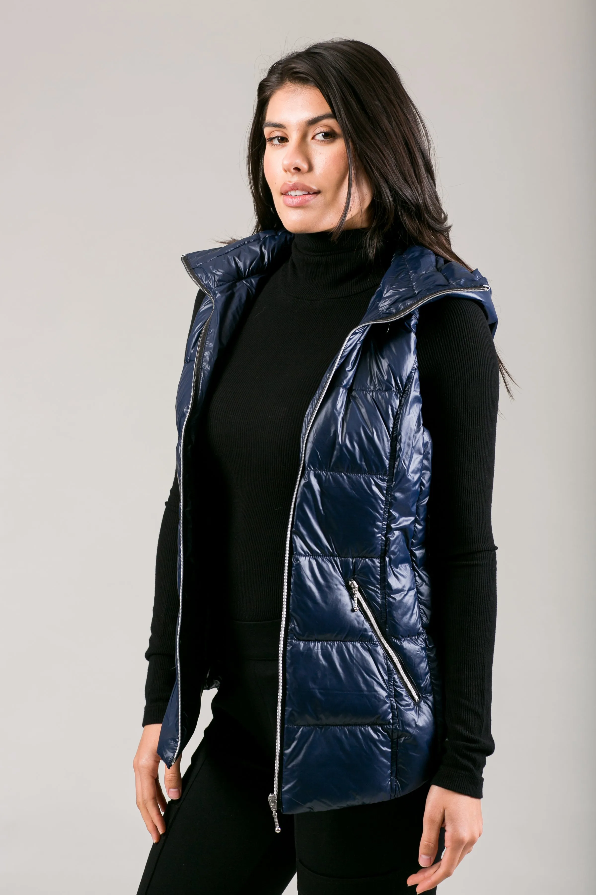 Short Hooded Quilted Vest