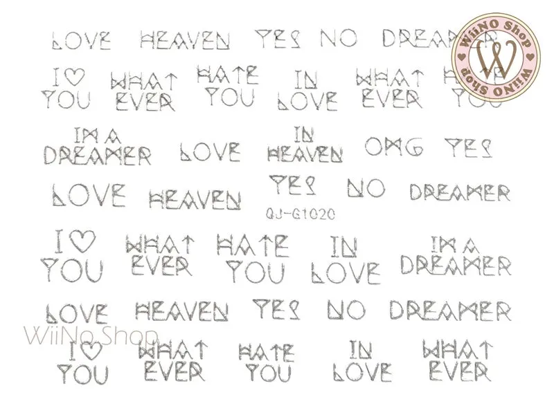 Silver Dreamer Nail Art Sticker - 1 pc (QJ-G1020S)