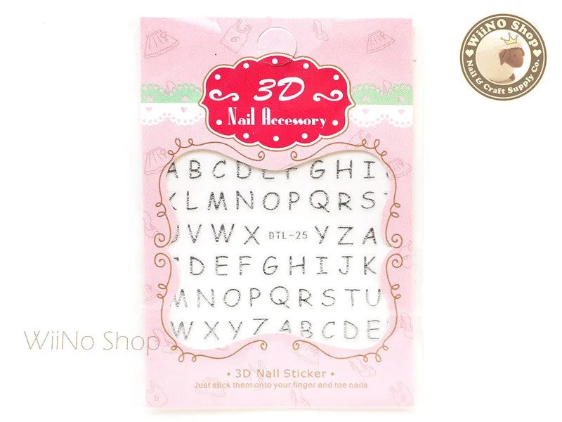 Silver Letter Nail Art Sticker - 1 pc (DTL-25S)