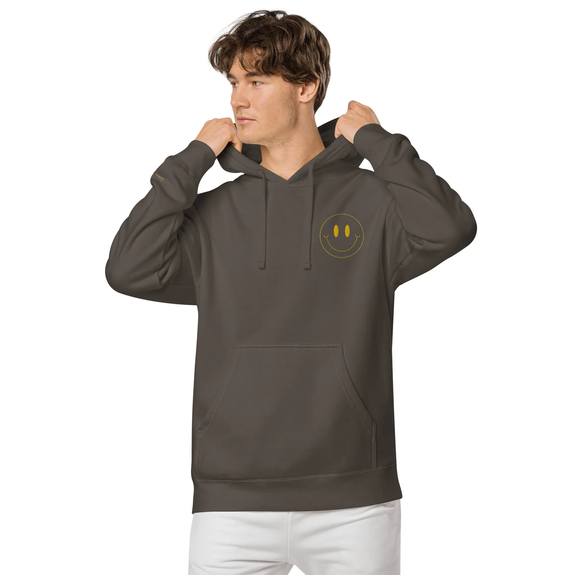 Smiley Face Design Unisex Pigment-Dyed Hoodie