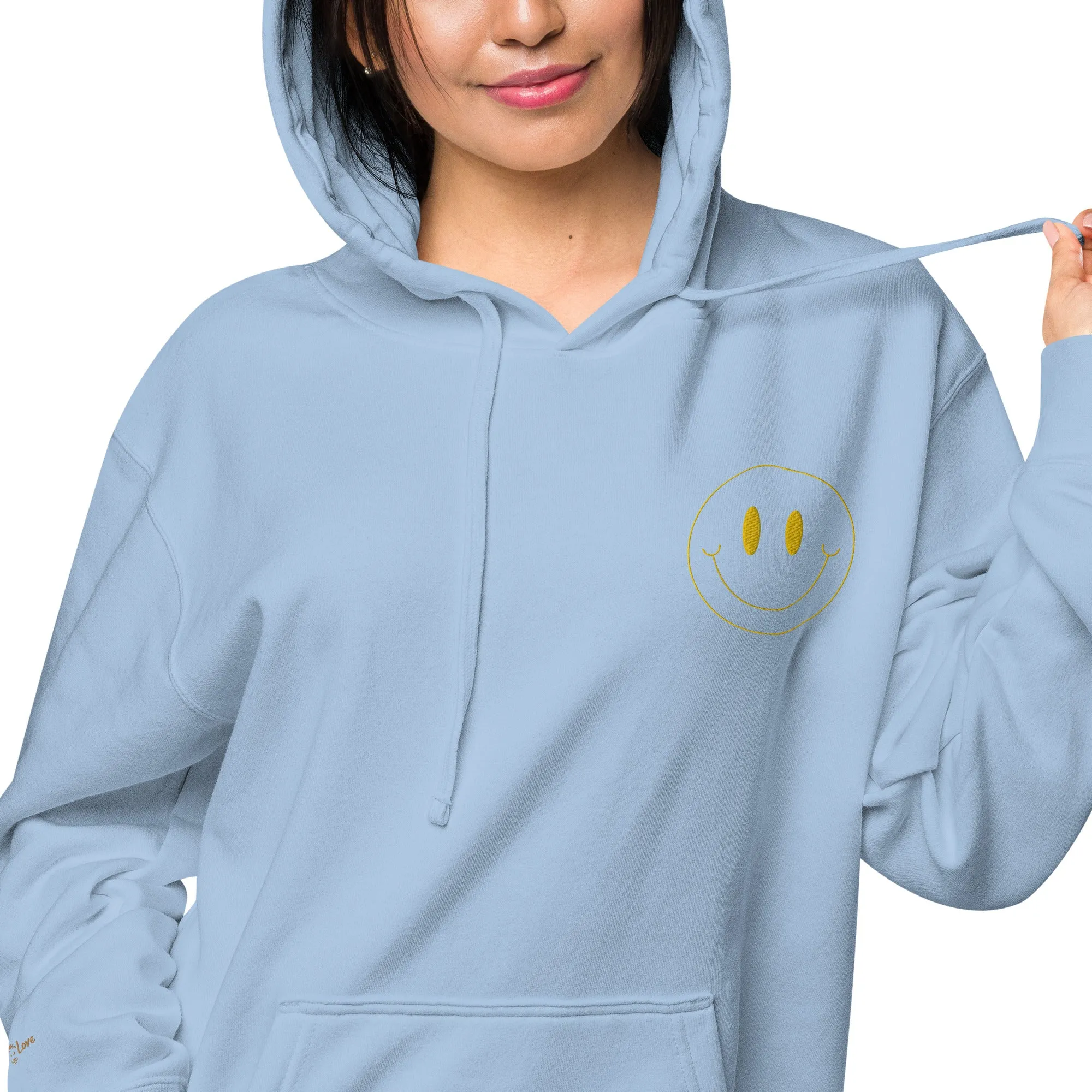 Smiley Face Design Unisex Pigment-Dyed Hoodie