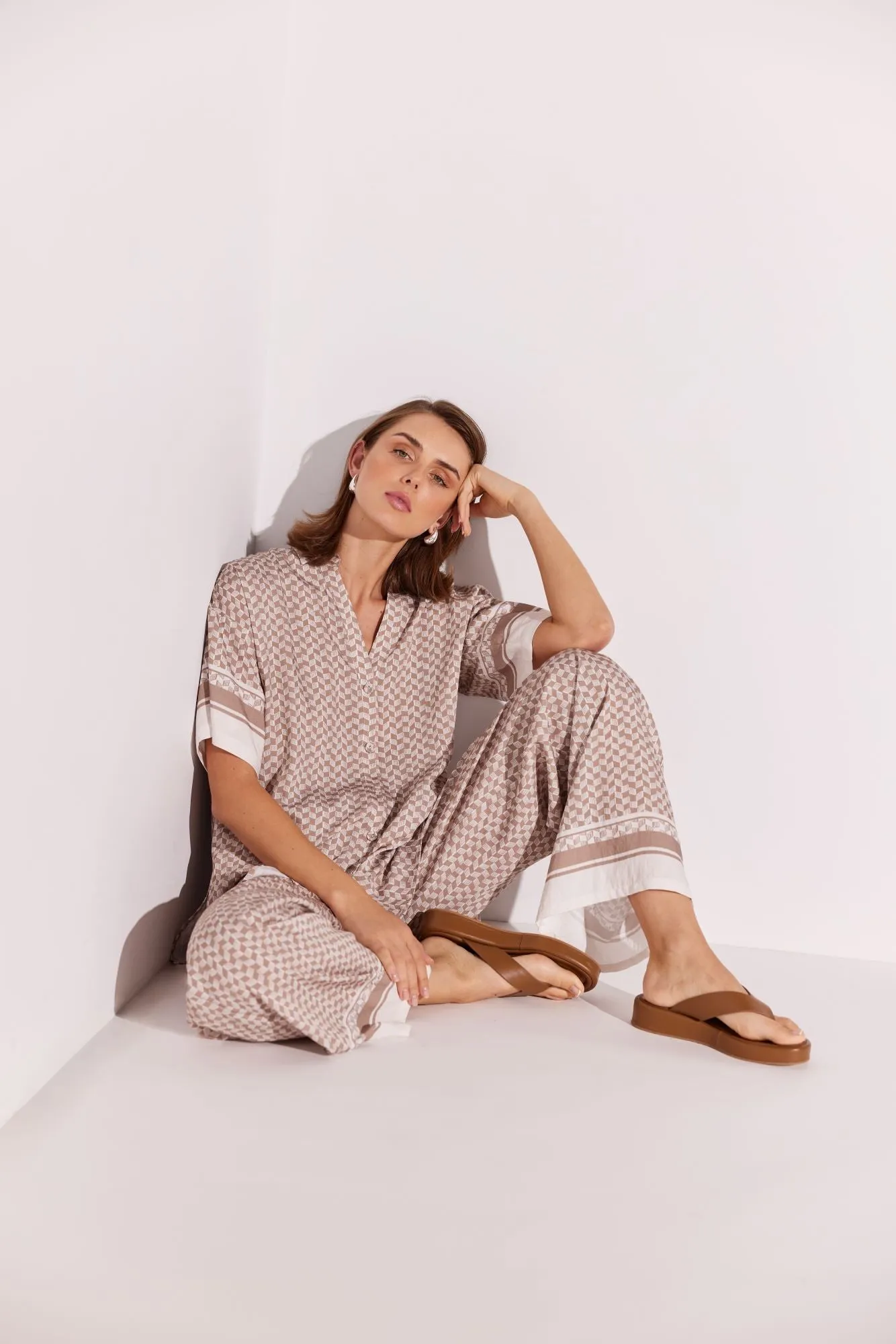 Soleil Drawstring Pants | Beige