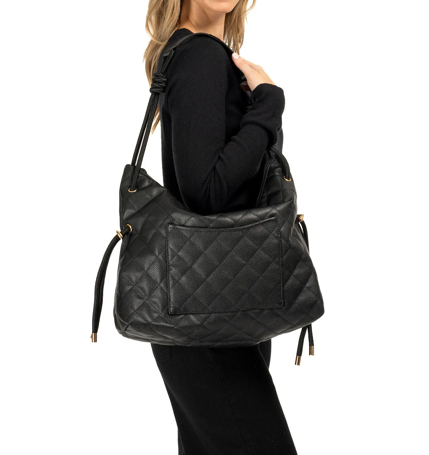 Stacey Noir Convertible Shoulder Bag - Haute Shore