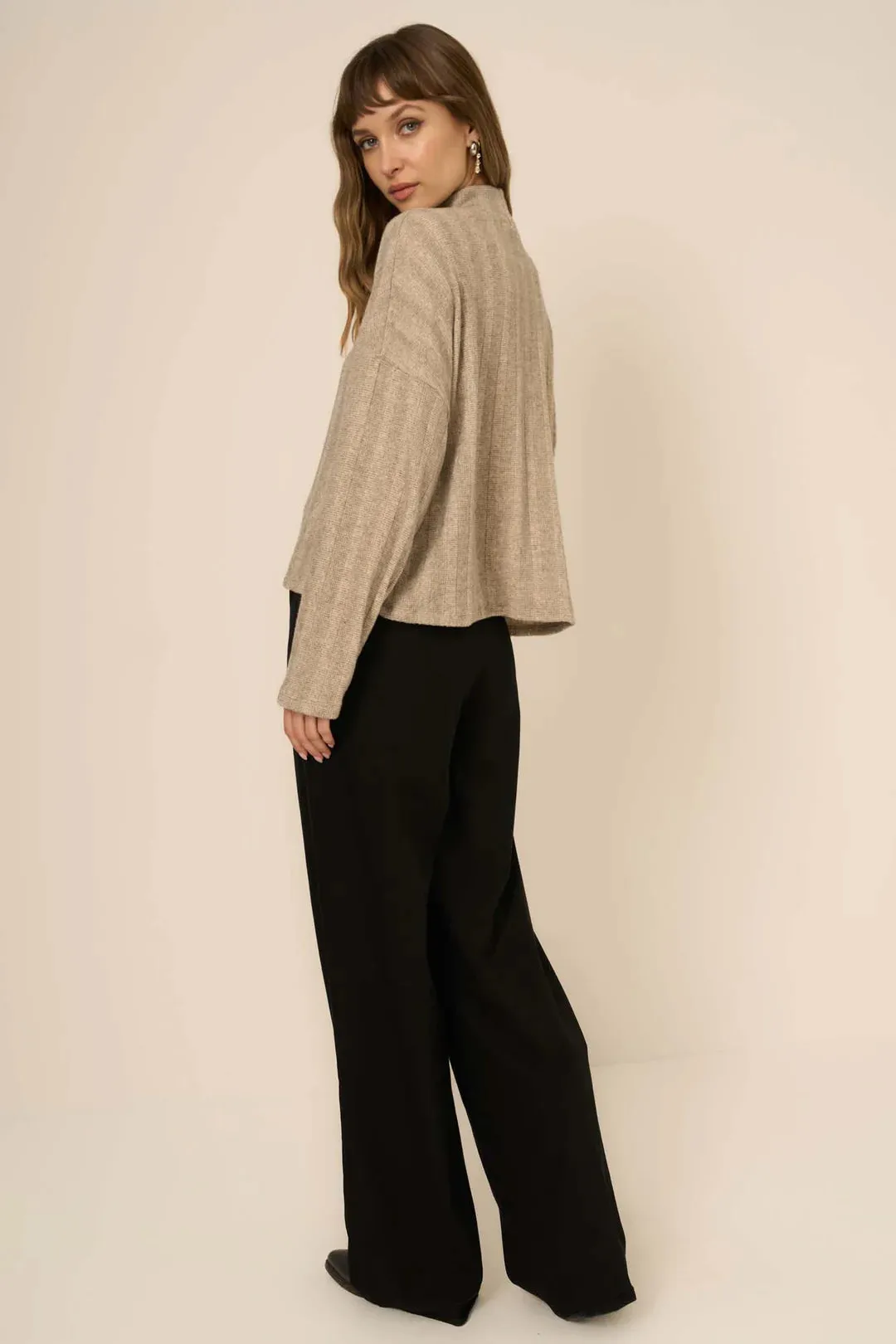 Stay With Me Ribbed Mock Neck Top