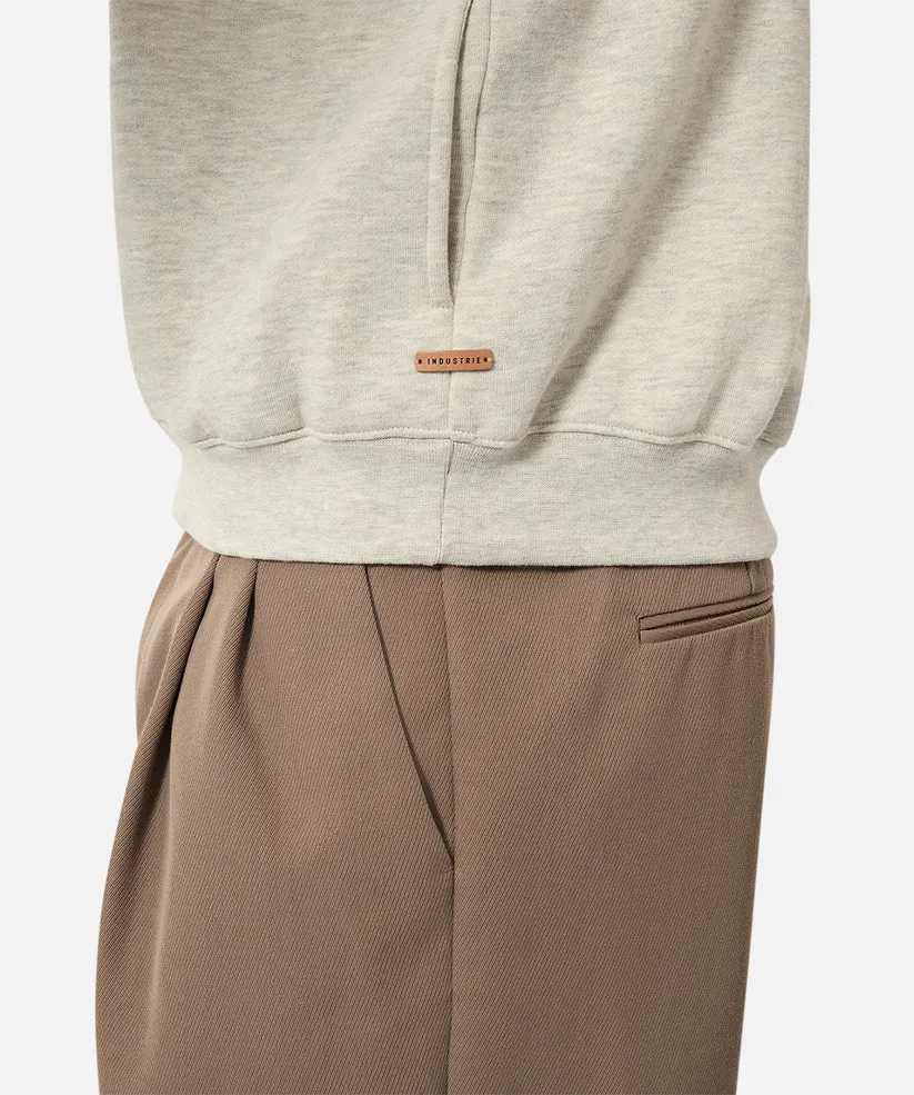 The Staunton Sweatshirt Half Zip - Port | Oatmeal Marle