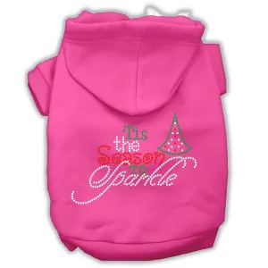 Tis The Season To Sparkle Rhinestone Dog Hoodie Bright Pink L (14)