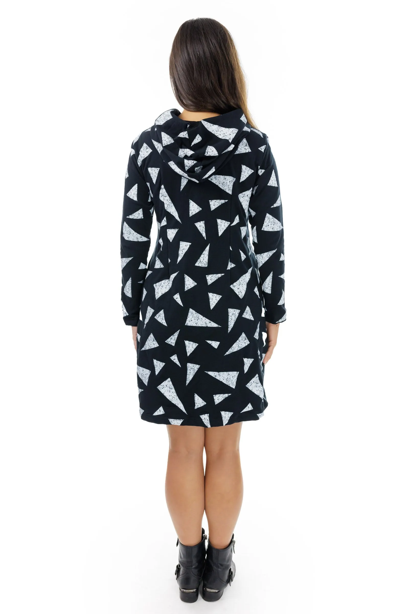 Triangle Slices Hoodie Dress