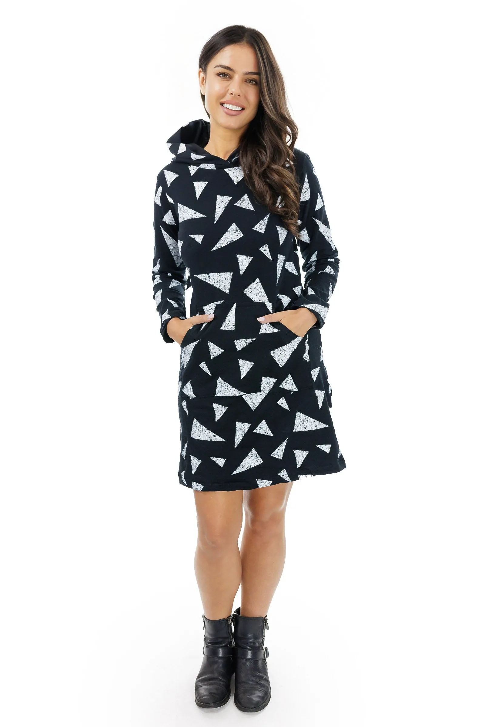 Triangle Slices Hoodie Dress