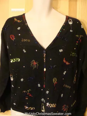 Ugly New Years 2000 Bling Sweater