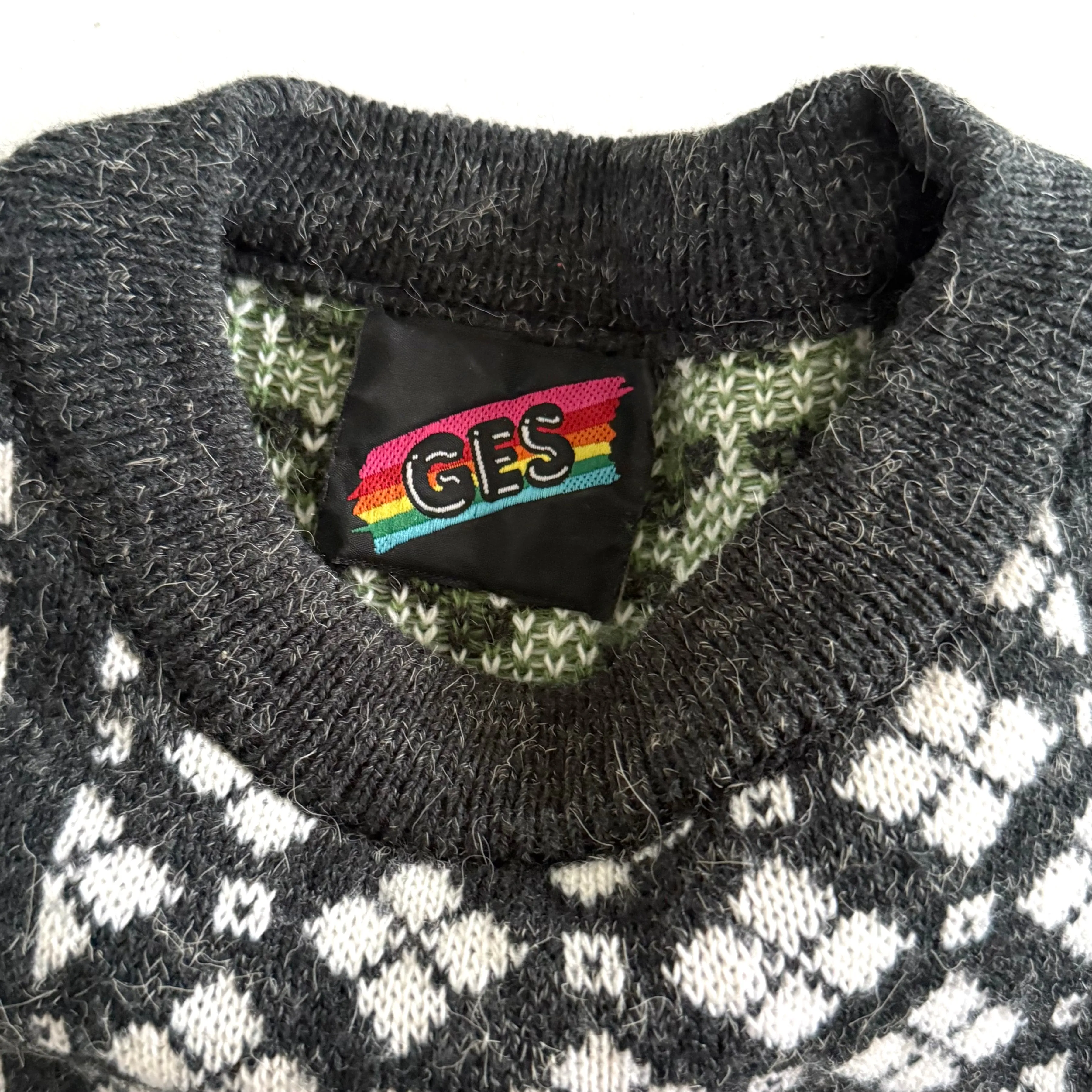 Vintage Patchwork 80's Style Rose Sweater