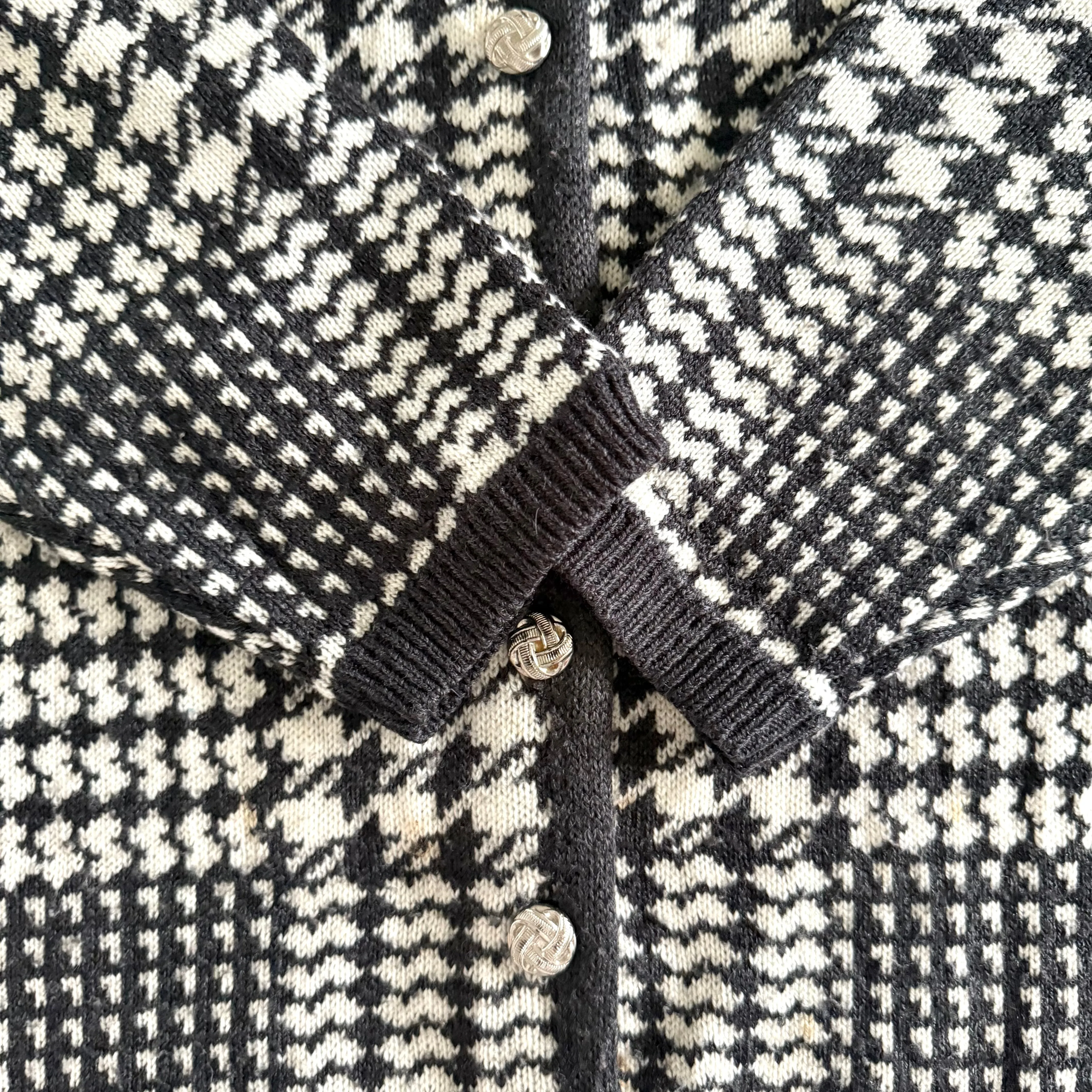 Vintage TanJay, Floral Houndstooth Cardigan