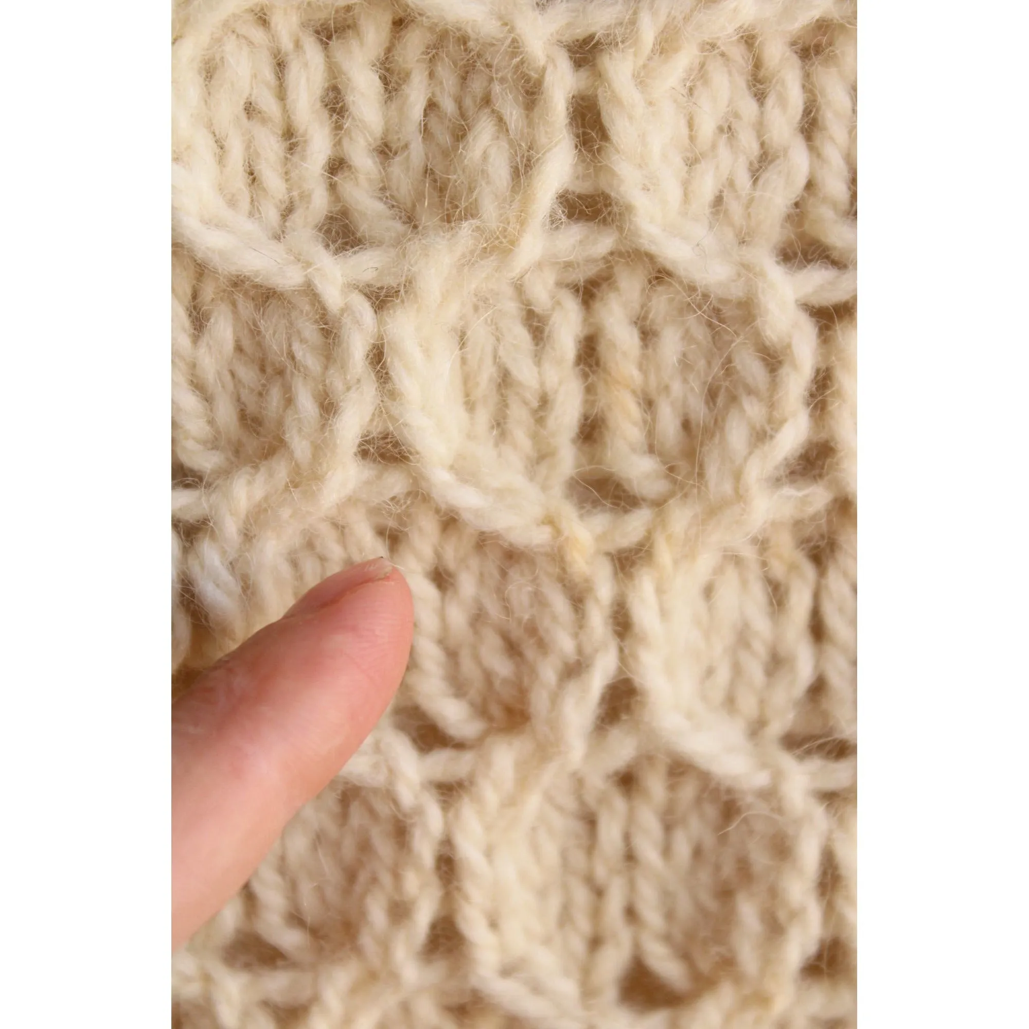 Vintage Wool Ivory Cable Knit Fisherman Sweater